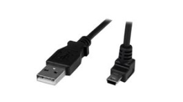 USBAMB1MU, USB Cable Up Angle USB-A Plug - USB Mini-B 1m USB 2.0 Black, StarTech.com