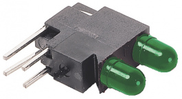 09H0011-63, PCB LED 3 mm round Green/Green low current, ELMA