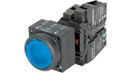 3SB3221-0AA51, Illuminated Pushbutton, Complete, Blue, Siemens