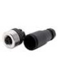 RND 205-01197 M12 Circular Connector, Straight, Socket, 4 Poles, A-Coded, Screw