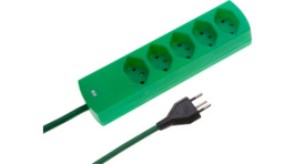 114991, Outlet strip, 5xJ (T13), green, Max Hauri