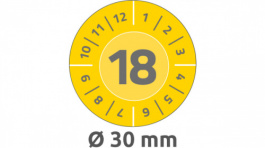 6942, Inspection Plate, 10 sheets/80 labels diam. 30 mm, Yellow, Zweckform