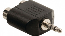 VLAB22940B, Stereo Audio Adapter, 1 x Jack Plug Stereo 3.5 mm, 3.5 mm/RC, Valueline