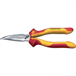 Z05116006, Flat-nose pliers with angled jaws 160 mm, Wiha