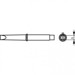 CT6 E7, Soldering Tip Chisel shaped 7.0 mm 370 °C, Weller