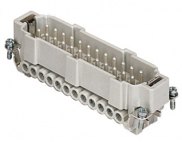 CNEM 24 T, CNE, 24 poles +earth, male insert, with male contacts, silver plated, ILME