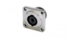 NLT4MPXX, Chassis Connector, Black, 4 Poles, Neutrik