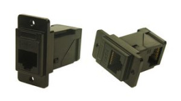 CP30752MB3, Panel Feed-through Black Metal Frame Connector, M3, RJ45 Socket - RJ45 Socket, Cliff
