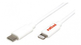 11.02.8323, Cable USB C Plug - Apple Lightning 1m White, Roline