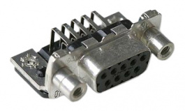 3-106505-2, Гнездо; D-Sub; PIN:9; "мама"; клипса на печатную плату; THT, TE Connectivity
