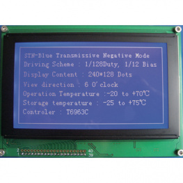 DEM 240128D1 SBH-PW-N, Дисплей: LCD; графический; 240x128; STN Negative; 144x104x11,1мм, Display Elektronik