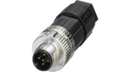 1424649, M12 Straight Cable Plug, 5 Poles, A-Coded, Push-In, Phoenix Contact