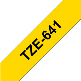 TZE-641, Этикеточная лента 18 mm черный на желтом, Brother