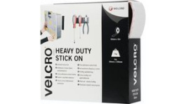 VEL-EC60244, Heavy Duty Stick On Tape 50 mm x 5 m White, VELCRO