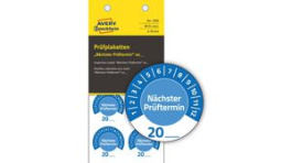 7906 [80 шт], Safety Label, Round, White on Blue, Vinyl, Inspection Date, 80pcs, Zweckform