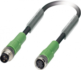 SAC-3P-M 8MS/ 5,0-PUR/M 8FS, Actuator/sensor cable M8 Plug M8 Socket 5 m, Phoenix Contact