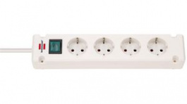 1150650124, Outlet Strip 4x Type F (CEE 7/3) - Type F (CEE 7/4) White 1.5m, Brennenstuhl