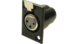 FC6101, Гнездо; XLR; "мама"; PIN:3; с кнопкой; на панель, винтами; пайка, Cliff