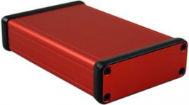 1455J1201RD, Extruded Enclosure, Red, 78 x 120 x 27 mm, Aluminium, 1455, Hammond