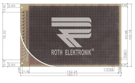 RE521-LF, Laboratory card FR4 epoxy heat tin-plated, Roth Elektronik