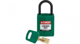 150182, SafeKey Compact Padlock, Keyed Different, Glass Filled Nylon, Green, Brady