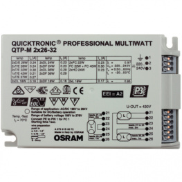 QTP-M 2X26-32/220-240 S, Electronic control gear 36...68 W, Osram
