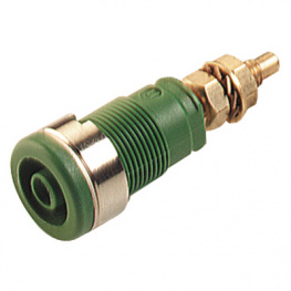 SEB 2600 G M4 GREEN, Safety socket diam. 4 mm Green CAT III, SKS Kontakttechnik