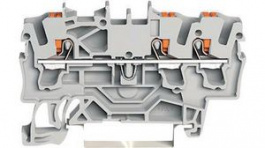2202-1301, Feedthru Terminal, Cage Clamp, 3 Poles, 0.25 ... 4mm\x1a, Wago