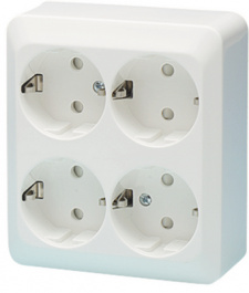 1834686, Safety socket 98 x 112 x 39 mm 10 A F (CEE 7/4) Polar White, SCHNEIDER ELECTRIC