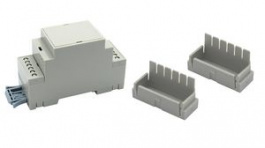 RND 455-01170, DIN-Rail Module Box with Snap Fit Guard, 36.3x90.2x57.5mm, Grey, ABS/Polycarbona, RND Components