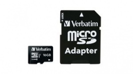 44082, Memory Card, 16GB, microSDHC, 80MB/s, 10MB/s, Verbatim