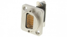 NADB15MF, D-Sub feedthrough 15 nickel, Neutrik