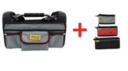 RND 550-00238+RND 550-00242, Polyester Tool Tote with Shoulder Strap 600D + Pocket Pouch 3-Piece Set, RND Lab