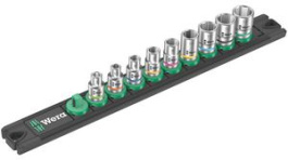 05005400001, Zyklop Socket Set, Hex, 9 Pieces, 1/4", Wera Tools