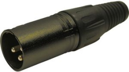 FC6131, Вилка; XLR; "папа"; PIN:3; прямой; на провод; пайка; черный; металл, Cliff