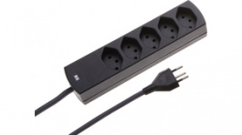 114994, Outlet strip, 5xJ (T13), black, Max Hauri