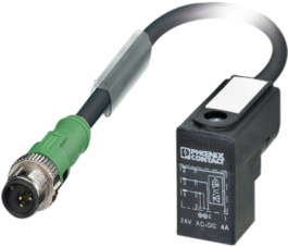 SAC-3P-MS/ 0,3-PUR/CI-1L-Z SCO, Sensor cable Valve Connector C Industry Socket M12 Plug 0.3 m, Phoenix Contact