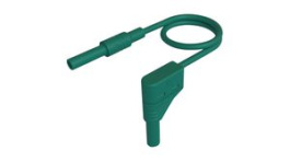 MAL S WG-B 100/2,5 GREEN, Test Lead, Plug, 4 mm - Socket, 4 mm, Green, Nickel-Plated Brass, 1m, Hirschmann