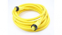1300100491, Mini-Change A-Size Double-Ended Cordset 3 Poles Male (Straight) to Female (Straight) 16 AWG Yellow TPE 5m, Molex