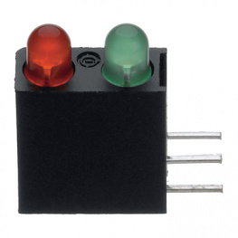 553-0212-200F, PCB LED 3 mm round Red / Green low current, Dialight