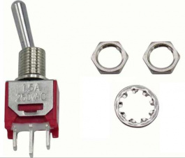 RND 210-00470, Sub-Miniature Toggle Switch, On-None-On, Soldering Lugs, RND Components