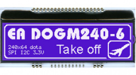 EA DOGM240B-6, Дисплей: LCD; графический; 240x64; STN Negative; голубой; PIN: 20, Electronic Assembly