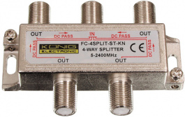 FC-4SPLT-ST-KN, SAT F splitter 5...2250 MHz 8.0 dB - 11.5 dB, KONIG