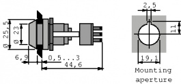 MSL8601B, Key-Operated Switch Poles2 On-Off, Lorlin
