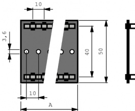 50/10D 2X5, Soldering block 2x5 pole Hard Paper 2 x 5, -