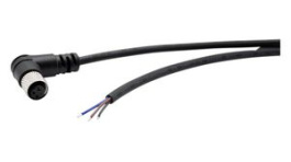 RND 205-01158, M8 Cable Connector, 2m, Right Angle, Socket, 3 Poles, A-Coded, Solder, RND Connect