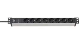 1390007308, Multiple Socket Outlet Alu-Line 8x Type F (CEE 7/3) - Type F (CEE 7/4), Brennenstuhl