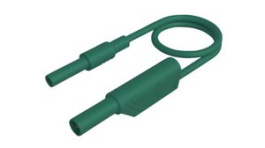 MAL S WS-B 200/2,5 GREEN, Test Lead, Plug, 4 mm - Socket, 4 mm, Green, Nickel-Plated Brass, 2m, Hirschmann