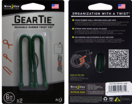 GEAR TIE 6- FORREST GREEN, Gear Tie 6" Forrest Green, Nite Ize