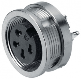 09 0112 00 04, Panel-mount socket, 423 series 4-pole Poles 4 6 A 250 VAC/VDC, Binder
